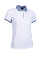 g.NADIA SALE Quarter Zip Performance Pique Golf Shirt Sale - White/Navy