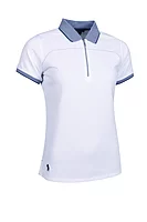 g.NADIA SALE Quarter Zip Performance Pique Golf Shirt Sale - White/Navy