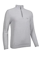 g.THE OPEN NATHALIA The Open Quarter Zip Cable Touch of Cashmere Golf Sweater - Stardust/Silver