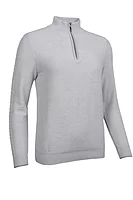g.NATHALIA Quarter Zip Cable Touch of Cashmere Golf Sweater - Stardust/Silver