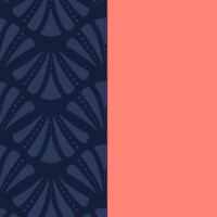 Navy/Coral Shell Print