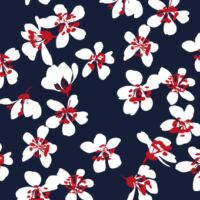 Navy/Garnet Flowers