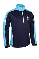s.RYDER CUP NEVADA Ryder Cup Quarter Zip Contrast Panelled Showerproof Golf Windshirt - Navy/Aqua/White