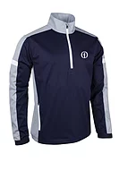 s.THE OPEN NEVADA The Open Quarter Zip Contrast Panelled Showerproof Golf Windshirt - Navy/Silver/White