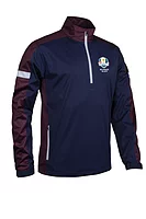 s.RYDER CUP NEVADA Ryder Cup Quarter Zip Contrast Panelled Showerproof Golf Windshirt - Navy/Mulberry/Silver