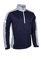 s.NEVADA Quarter Zip Contrast Panelled Showerproof Golf Windshirt - Navy/Silver/White