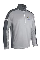 s.RYDER CUP NEVADA Ryder Cup Quarter Zip Contrast Panelled Showerproof Golf Windshirt - Silver/Gunmetal/White