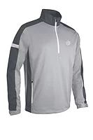 s.THE OPEN NEVADA The Open Quarter Zip Contrast Panelled Showerproof Golf Windshirt - Silver/Gunmetal/White