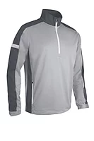 s.NEVADA Quarter Zip Contrast Panelled Showerproof Golf Windshirt - Silver/Gunmetal/White
