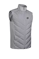 g.THE OPEN NEWTON The Open Full Zip Thermal Padded Performance Heavyweight Golf Gilet - Mid Grey Marl