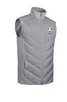 g.RYDER CUP NEWTON Ryder Cup Full Zip Thermal Padded Performance Heavyweight Golf Gilet - Mid Grey Marl