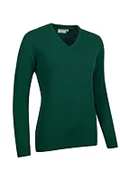 g.NINA V Neck Lambswool Midweight Golf Sweater - Bottle