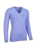 g.RYDER CUP NINA Ryder Cup V Neck Lambswool Midweight Golf Sweater - Light Blue