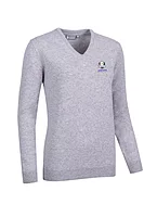 g.RYDER CUP NINA Ryder Cup V Neck Lambswool Midweight Golf Sweater - Light Grey Marl