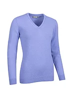 g.NINA V Neck Lambswool Midweight Golf Sweater - Light Blue