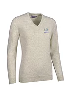 g.RYDER CUP NINA Ryder Cup V Neck Lambswool Midweight Golf Sweater - Linen Marl