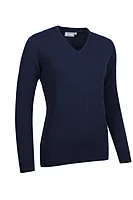 g.NINA V Neck Lambswool Midweight Golf Sweater - Navy