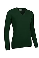 g.NINA V Neck Lambswool Midweight Golf Sweater - Tartan Green