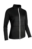s.NIRA SALE Zip Front Thermal Fleece Showerproof Golf Jacket Sale - Black/Silver