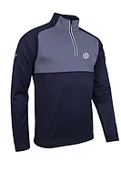 g.THE OPEN ORAN The Open Quarter Zip Colour Block Golf Midlayer - Navy/White