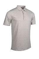 g.OVERTON Micro Scottish Print Performance Golf Shirt - Linen