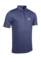 g.THE OPEN OVERTON The Open Micro Scottish Print Performance Golf Shirt - Navy