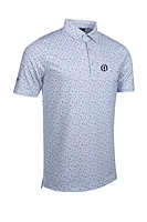 g.THE OPEN OVERTON The Open Micro Scottish Print Performance Golf Shirt - White/Tahiti