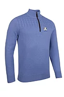 g.RYDER CUP PAISLEY Ryder Cup Quarter Zip Cable Touch of Cashmere Golf Sweater - Light Blue