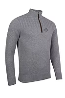 g.THE OPEN PAISLEY The Open Quarter Zip Cable Touch of Cashmere Golf Sweater - Mid Grey Marl