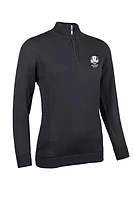 g.RYDER CUP PENELOPE Ryder Cup Quarter Zip Water Repellent Lined Merino Heavyweight Golf Sweater - Charcoal Marl