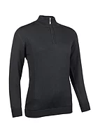 g.PENELOPE Quarter Zip Water Repellent Lined Merino Heavyweight Golf Sweater - Charcoal Marl