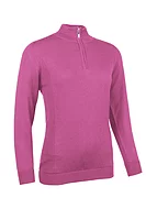 g.PENELOPE Quarter Zip Water Repellent Lined Merino Heavyweight Golf Sweater - Hot Pink