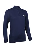 g.THE OPEN PENELOPE The Open Quarter Zip Water Repellent Lined Merino Heavyweight Golf Sweater - Navy Marl