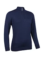 g.PENELOPE Quarter Zip Water Repellent Lined Merino Heavyweight Golf Sweater - Navy Marl