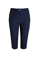 g.PHOEBE Lightweight Stretch Performance Golf Pedal Pushers - Navy