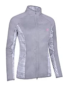 g.THE OPEN POPPY The Open Zip Front Showerproof Performance Golf Jacket - Light Grey Marl/White/Candy