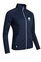 g.RYDER CUP POPPY Ryder Cup Zip Front Showerproof Performance Golf Jacket - Navy