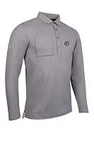 g.THE OPEN PORTREE The Open Long Sleeve Thermal Performance Golf Shirt - Light Grey Marl