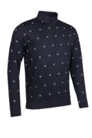 g.PRESTWICK Quarter Zip The Open Print Lightweight Performance Golf Midlayer - Navy/White