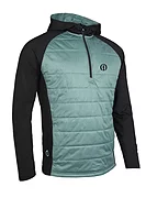 s.THE OPEN PYRENEES The Open Hybrid Padded Performance Midweight Golf Hoodie - Pine Green Terrain/Black