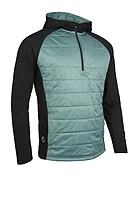 s.PYRENEES Hybrid Padded Performance Midweight Golf Hoodie - Pine Green Terrain/Black