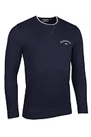 g.QUINN V Insert Tipped Touch of Cashmere Heritage Sweatshirt - Navy/White