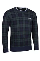 g.QUINN V Insert Tipped Touch of Cashmere Heritage Sweatshirt - Tartan/White