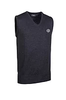g.THE OPEN RANKIN The Open V Neck Lightweight Merino Golf Slipover - Charcoal Marl