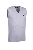 g.THE OPEN RANKIN The Open V Neck Lightweight Merino Golf Slipover - Light Grey Marl