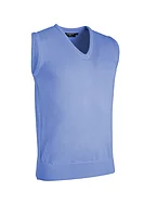 g.RANKIN V Neck Lightweight Merino Golf Slipover - Light Blue