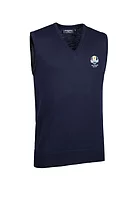 g.RYDER CUP RANKIN Ryder Cup V Neck LightweightMerino Golf Slipover - Navy