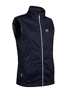 g.THE OPEN REBECCA The Open Zip Front Stretch Showerproof Lightweight Golf Gilet - Navy