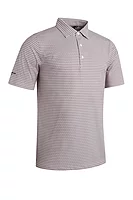 g.REPTON Leaf Print Tailored Collar Golf Shirt - Linen/Black