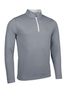 g.RYDER CUP WICK Ryder Cup Zip Lightweight Performance Golf Midlayer - Light Grey Marl/White Trophy